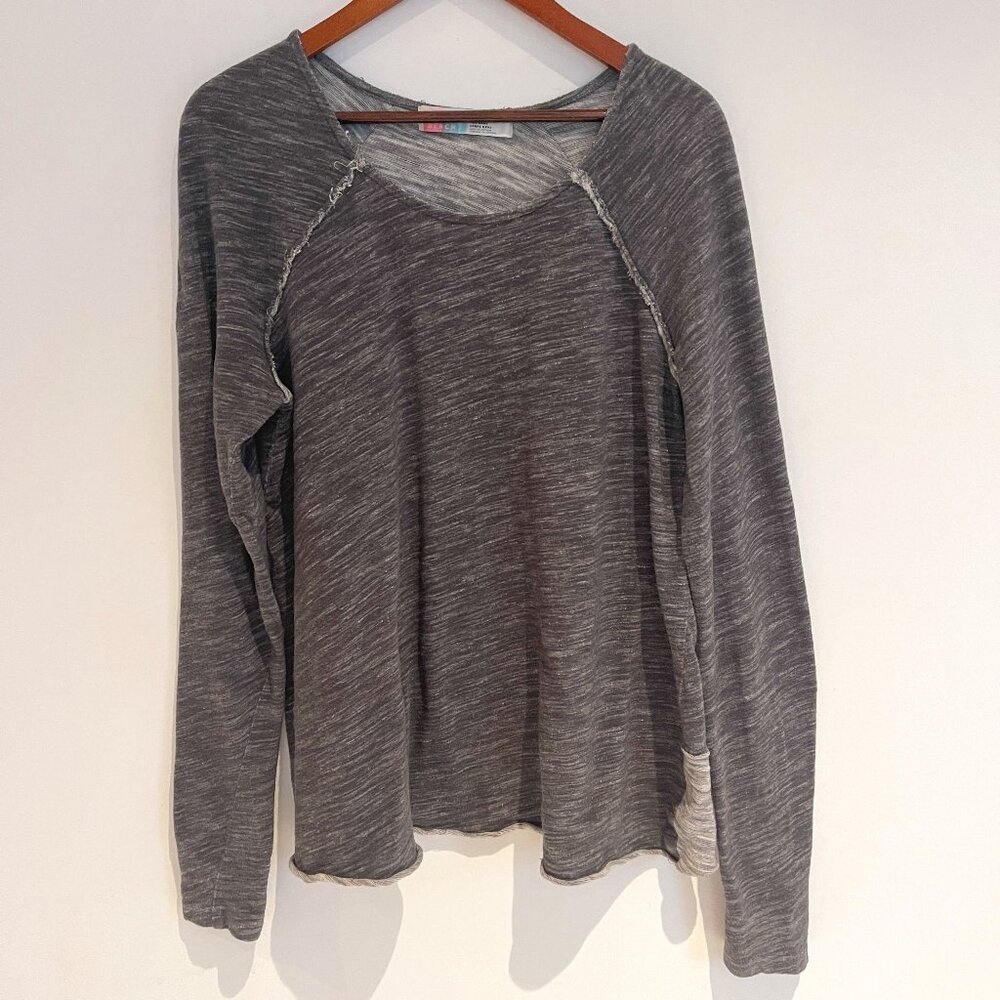 FreePeople Beach Two Body Gray Pullover Long Sleeve Casual Sweatshirt Top Size L